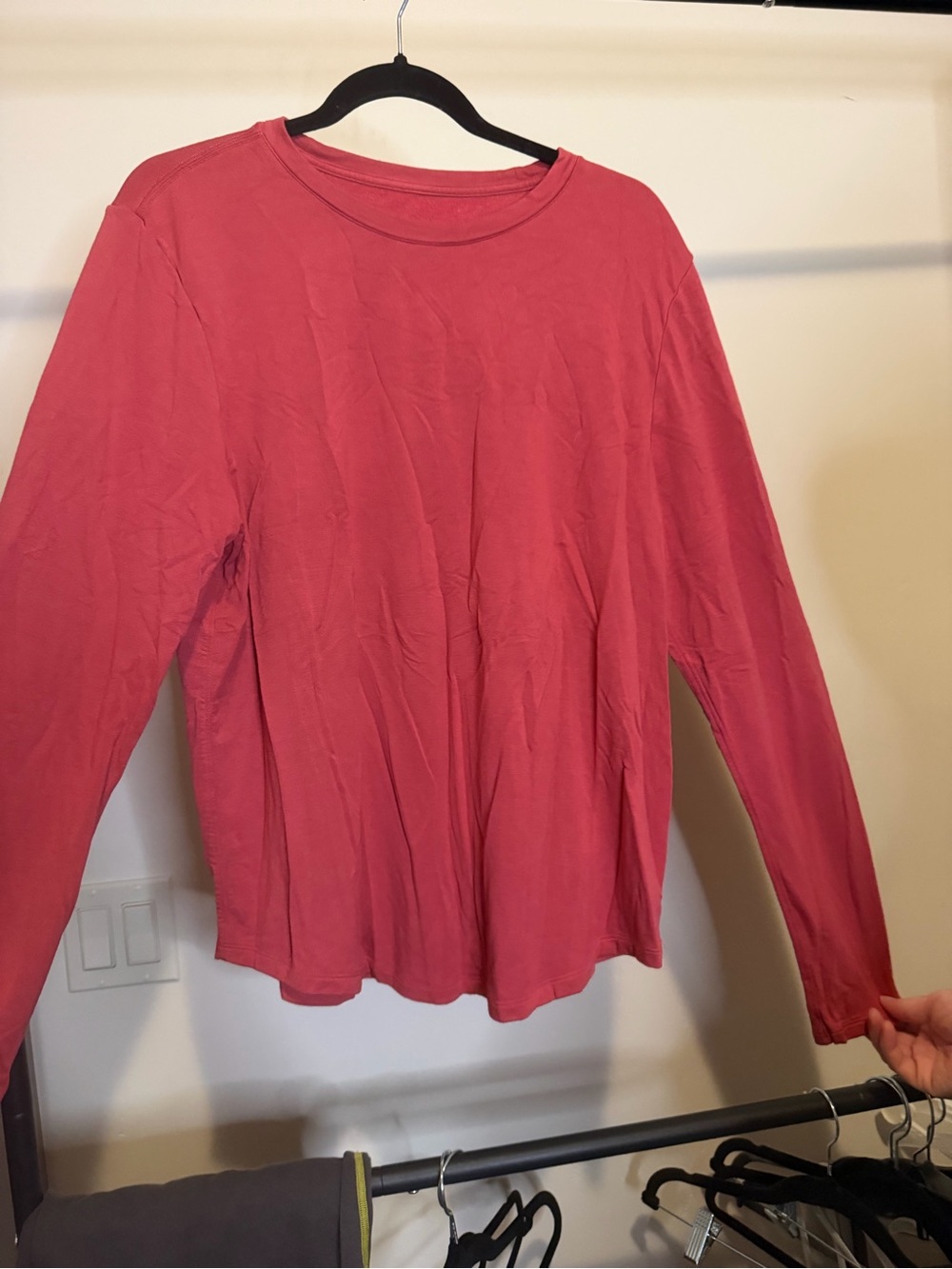 Lululemon Love Long Sleeve Shirt Soft Pima Cotton Red #49